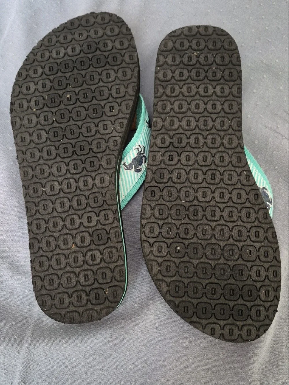 L.L. Bean Original Maine Isle Flip Flops Crab Motif Womens 9M Casual Sandal